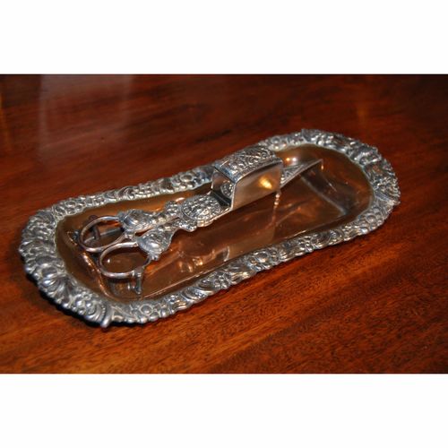 Victorian Silver Plated Candle Snuffer & Tray