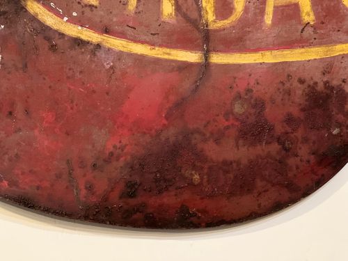 Antique Folk Art Metal Shop Sign