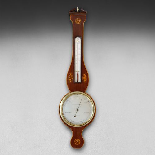 George III Mahogany & Inlaid Wheel Barometer