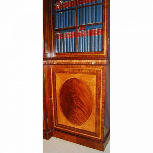 George III Mahogany and Inlaid Breakfront Bookcase