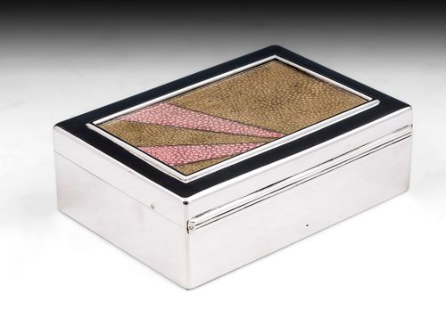 Sterling Silver Shagreen Cigar Box