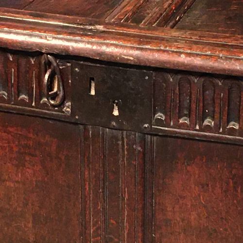 Mid 17th century Oak four panel Coffer