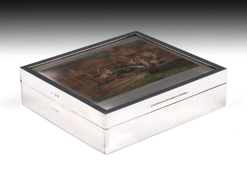Silver Cigar Box "The First Steeple-Chase on Record"