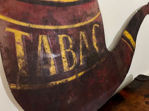 Antique Folk Art Metal Shop Sign