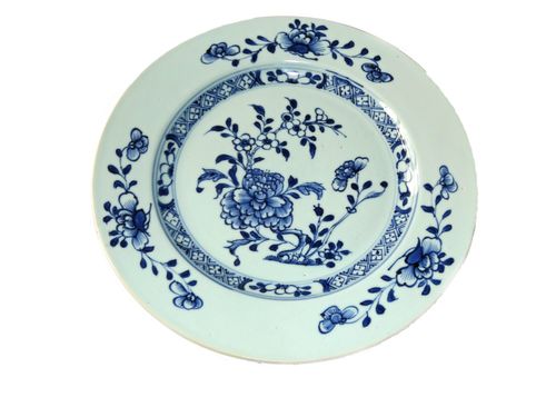 Nanking Cargo Blue and White Porcelain Plate