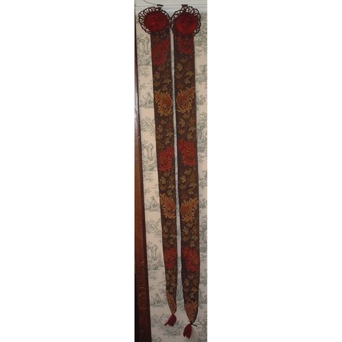 Pair of mid 19th century woollen bell pulls
