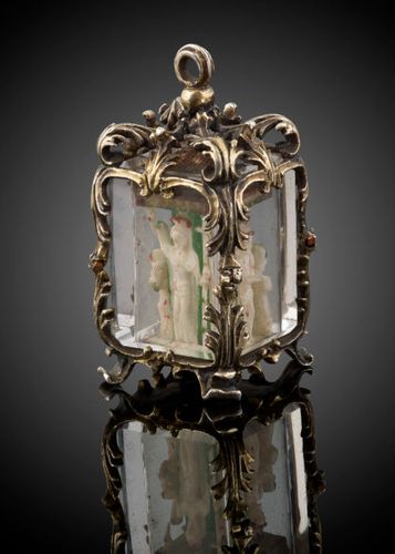 A silver gilt and rock crystal Reliquary Pendant Spanish c.1680