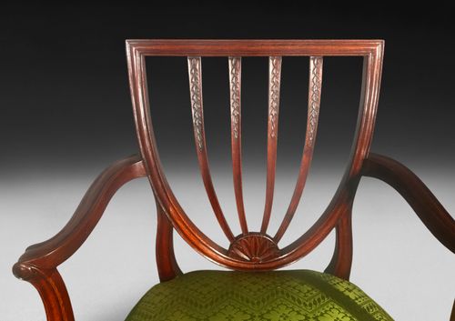 Set of four Hepplewhite Period Mahogany Salon Armchairs