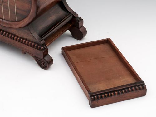 Rosewood Lyre Tea Caddy