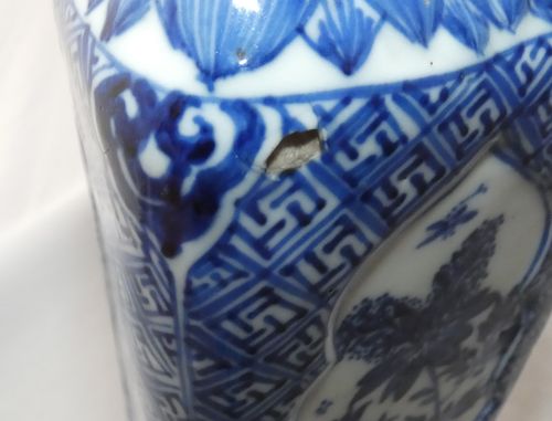 Kangxi Pair of Lozenge Shaped vases