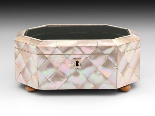 Mother of Pearl Glazed Top Jewellery Box
