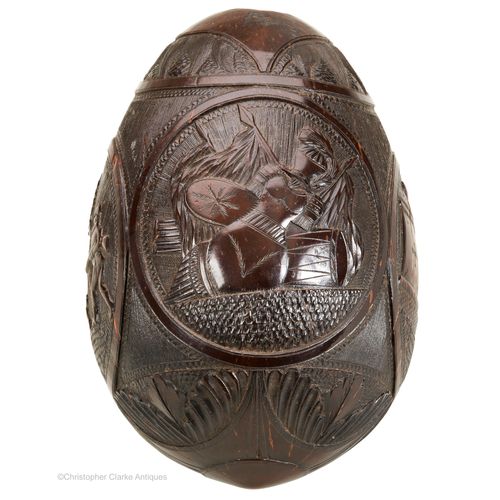 Coconut Carved Bugbear Flask