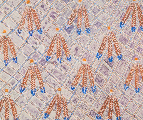 Zandra Rhodes - Indian Feather Fabric Design - watercolour
