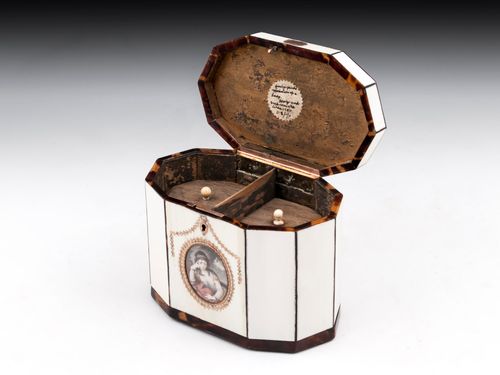 Ivory & Tortoiseshell Tea Caddy