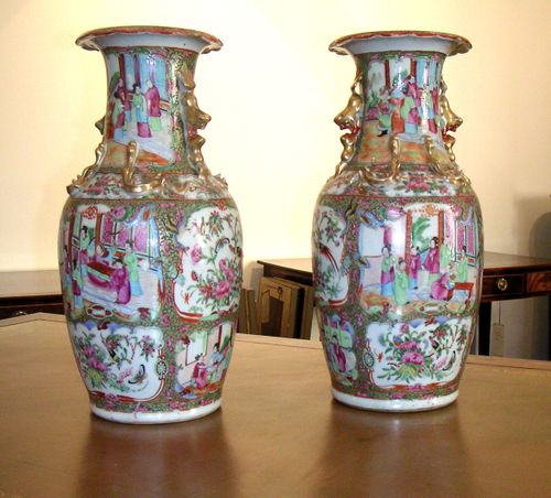 Pair of Canton vases as table lamps