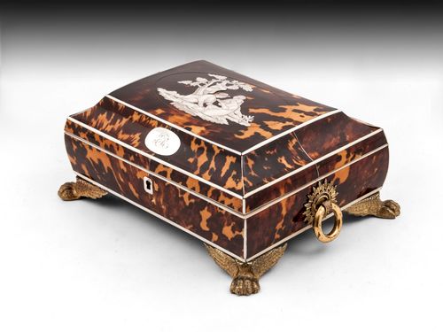 Regency Tortoiseshell & Silver Sewing Box