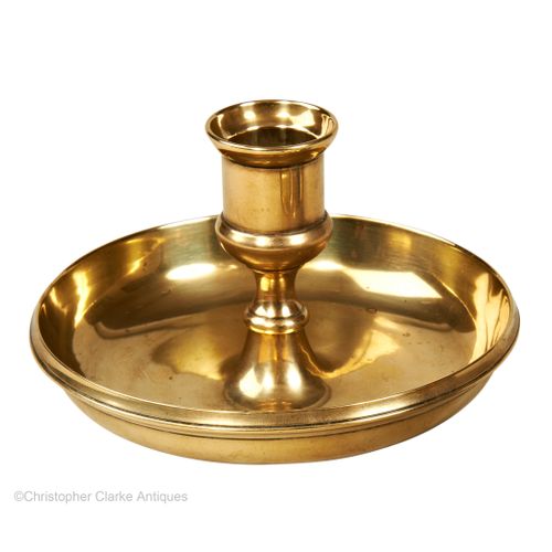 Cast Brass Pair of Campaign Candlesticks