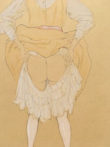 Raphael Kirchner - Lifting her Skirts