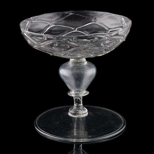 A Small Cristallo Glass Tazza; the Low Countries, first half of the 17th century.