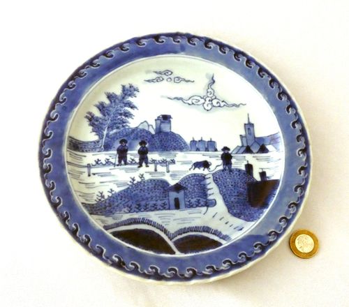 Kangxi Blue and White porcelain 'Deshima' Plate