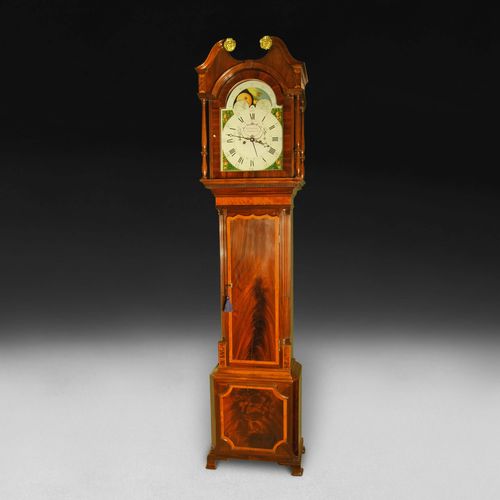 George III Period Mahogany and Inlaid Longcase Clock