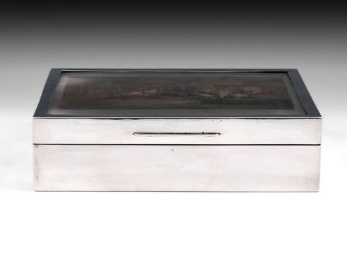 Silver Cigar Box "The First Steeple-Chase on Record"