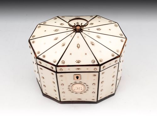 Ivory and Gold Tea Caddy
