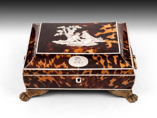 Regency Tortoiseshell & Silver Sewing Box