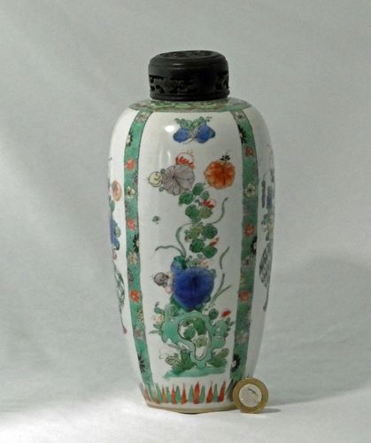 Kangxi Famille Verte Ovoid Porcelain Vase