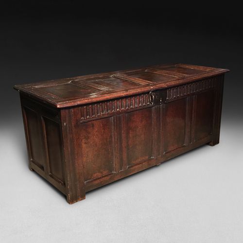 Mid 17th century Oak four panel Coffer