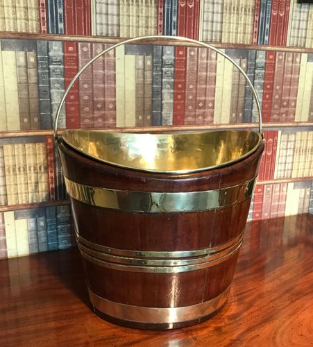 George III Brass Bound Mahogany Oyster Bucket