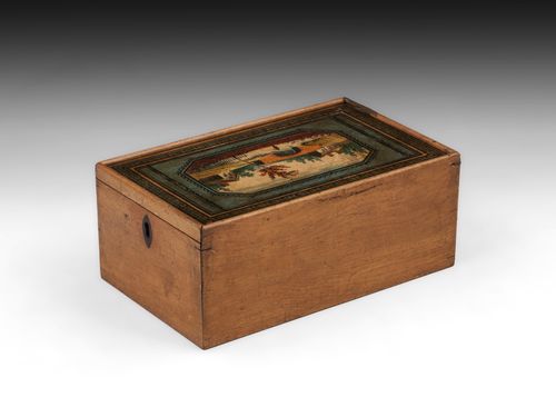 Antique Tunbridge Ware Painted Sewing Box
