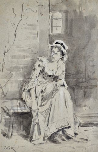 George Goodwin Kilburne - Sally in Our Alley - watercolour
