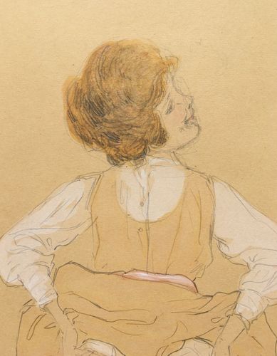 Raphael Kirchner - Lifting her Skirts