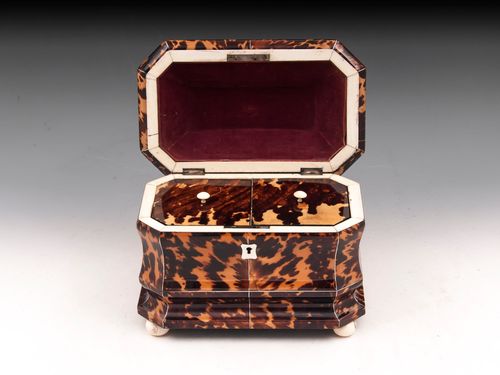 Antique Tortoiseshell Tea Caddy