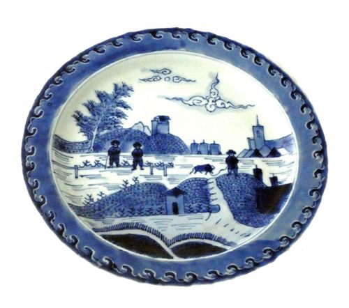 Kangxi Blue and White porcelain 'Deshima' Plate