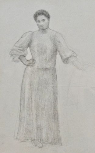 James Havard Thomas - Study of a Girl, Taormina - pencil