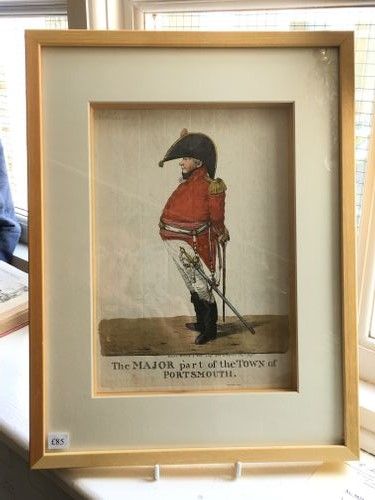 Hand coloured engraving of ‘The Major part of the Town of Portsmouth’