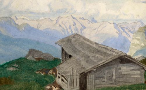 Charles March Gere - In the Alps - Watercolour