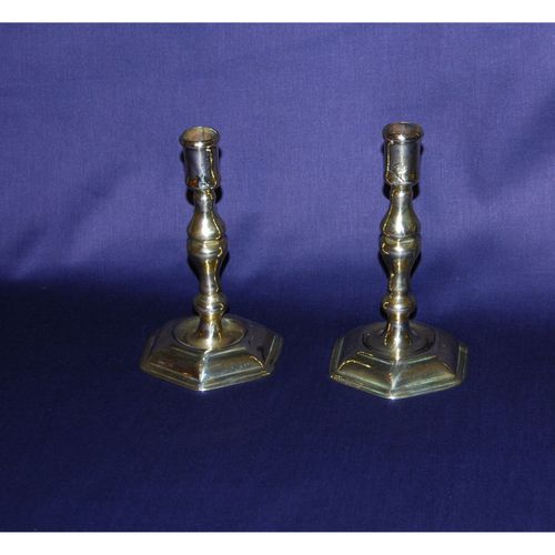 Pair of George II Brass Candlesticks