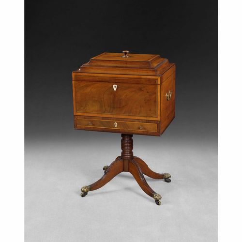 Regency Mahogany Inlaid Teapoy