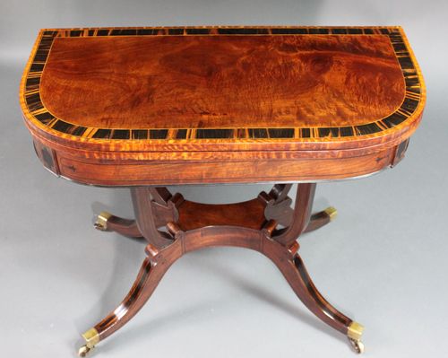 Regency pair of card tables with matching sofa table