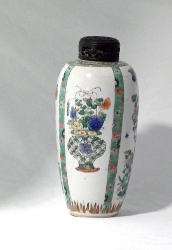 Kangxi Famille Verte Ovoid Porcelain Vase
