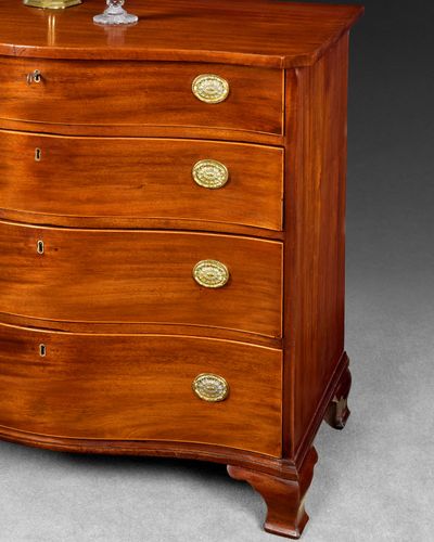 George III Mahogany Small Serpentine Chest of Drawers