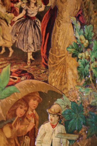 Victorian Decoupage Reversible 3-Fold Screen