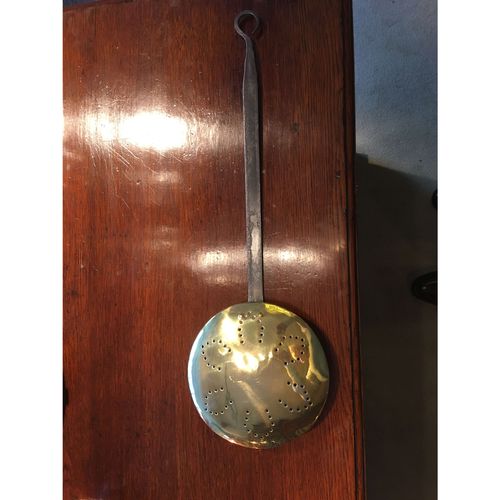 A Victorian Brass and Iron Chestnut Roaster