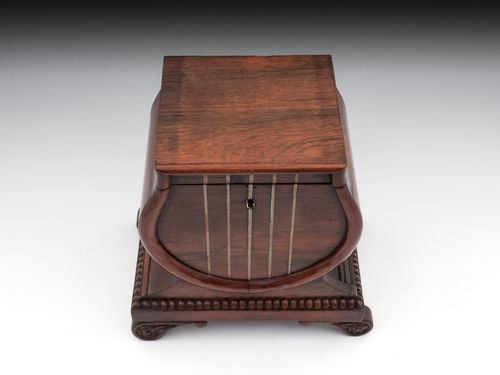 Rosewood Lyre Tea Caddy