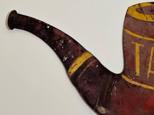 Antique Folk Art Metal Shop Sign