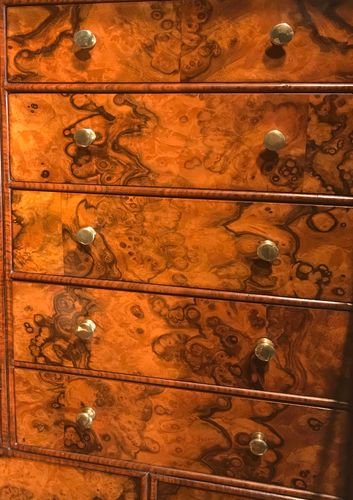 CHARLES II BURR WALNUT ESCRITOIRE