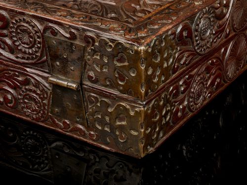 A Rare Sri-Lankan/Portuguese Rosewood Games box; Late 16th/early 17th Century